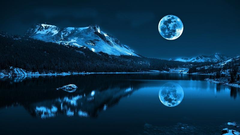 full moon over water